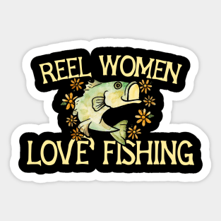 Reel women love fishing Sticker